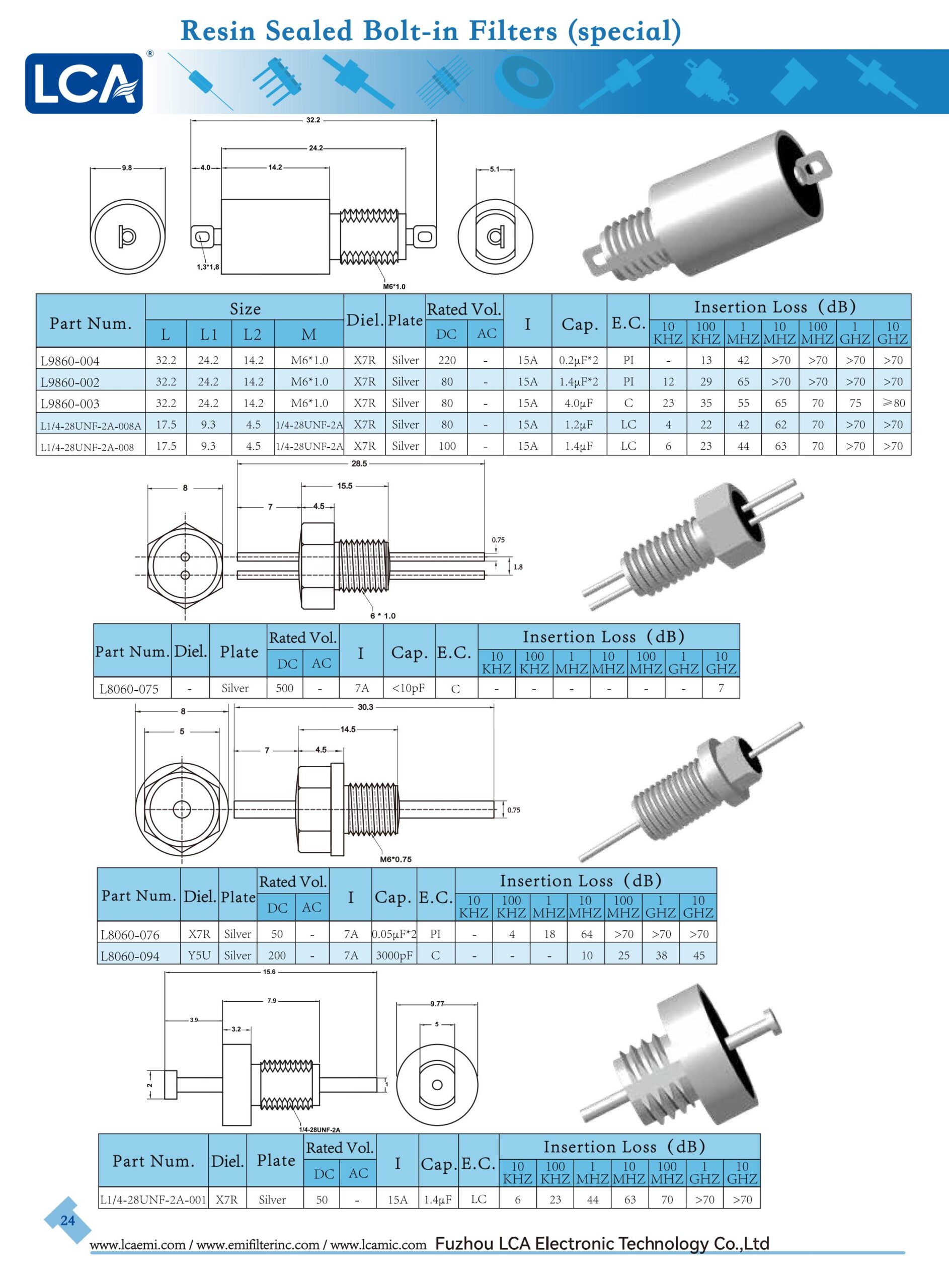 LCA Screw type emi Filters special2